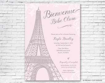 Parisienne Baby Shower Invitation - Printable or Printed (w/ FREE Envelopes)