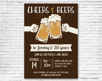 Cheers and Beers - Printable or Printed (w/ FREE Envelopes)