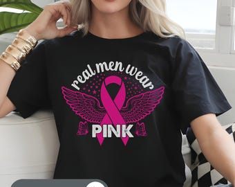 Real Men Wear Pink SVG: Breast Cancer Awareness Shirt Design (Digital Files)