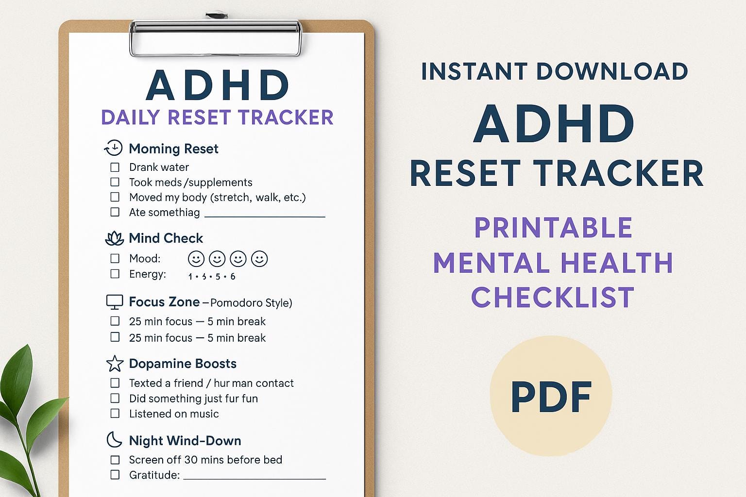ADHD Survival Kit 2025 Ebook + Printable Toolkit | Brain Dump, Focus ...