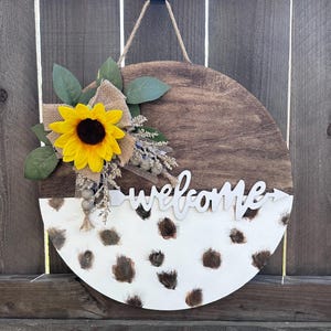 Welcome Cow Print Sign