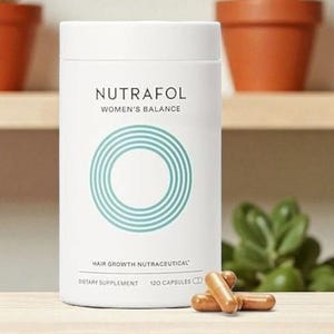 Nutrafol Women's Balance Hair Growth Supplement 120 Capsules 1 Month Supply for Age 45 Plus Thicker Fuller Hair Support for Women