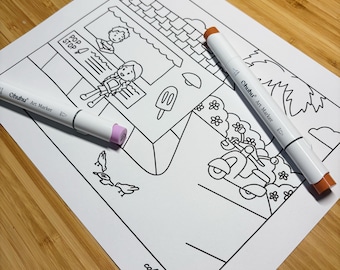 Página para colorear de "Pop Stop" (Descarga digital)