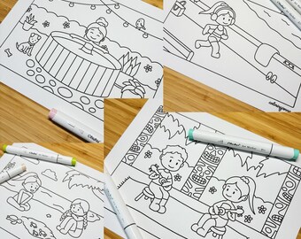 ¡Paquete de páginas para colorear tropicales! (Descarga digital)