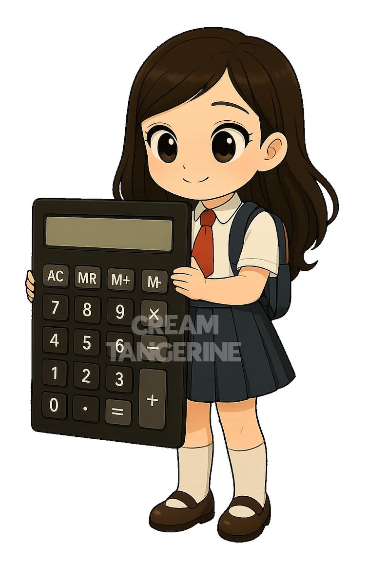 Chibi Math School Girl 20 Chibi Anime Clipart Pack 300 Dpi - Etsy