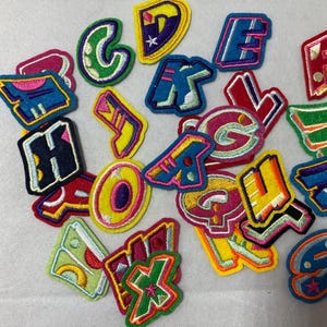 Multicolor Cartoon A-Z Iron On Letters  Washable Embroidered Patches for Kids Clothes, Bags, Hats - Fun DIY Name Labels