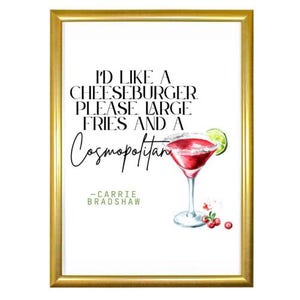 Wall Art, Wall Decor, Sex and The City, Quotes, Cosmopolitan, Girlhood, Digital Print 1x
