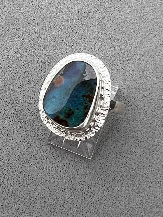 Free form Australian Boulder Opal ring