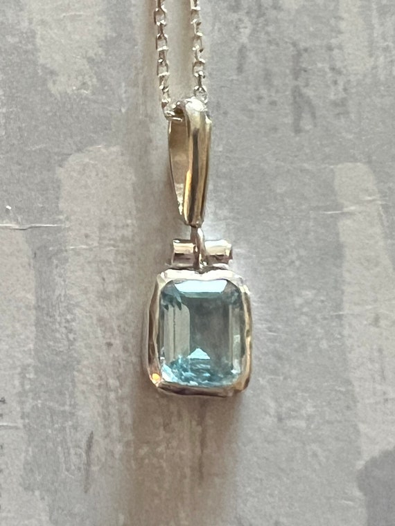 Swiss topaz and sterling silver pendant