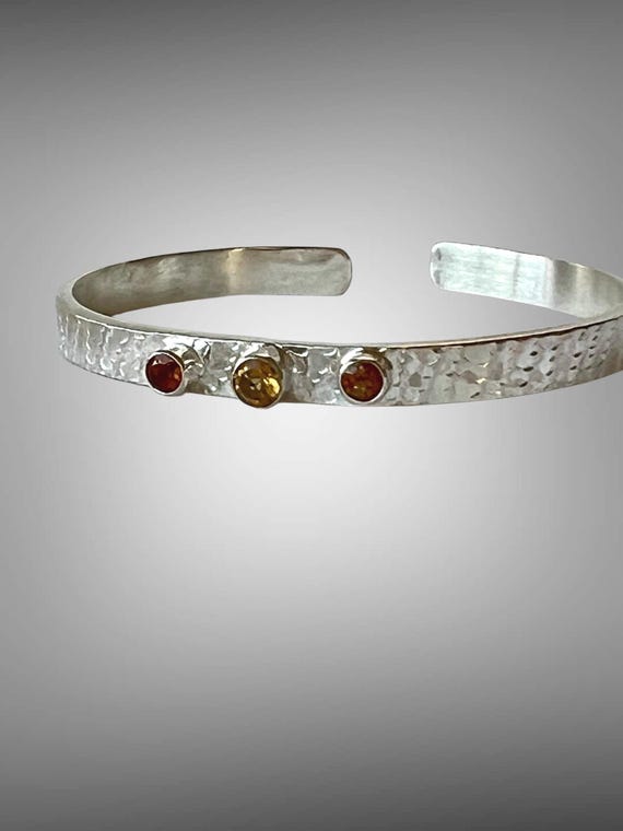 Yellow and orange citrine cuff