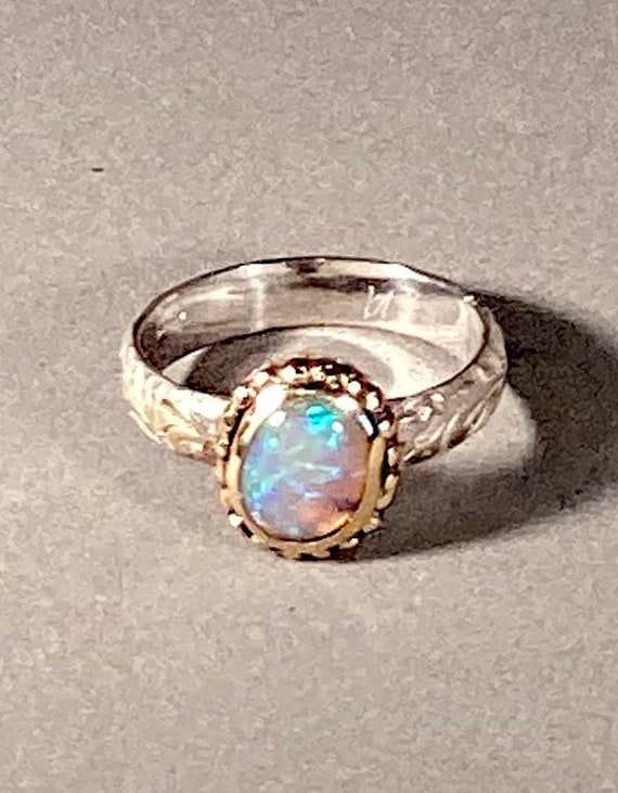Solid Lighting Ridge opal ring