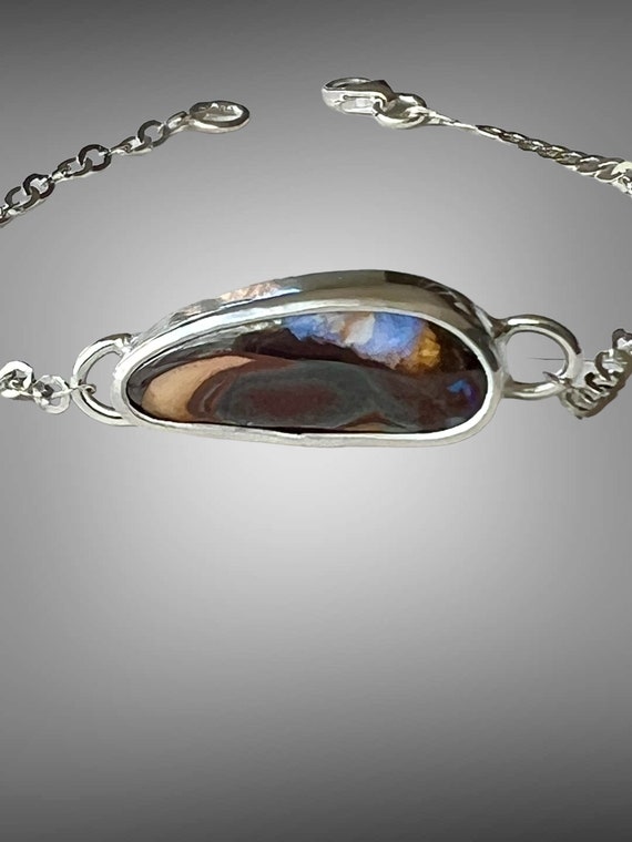 Boulder opal chain bracelet