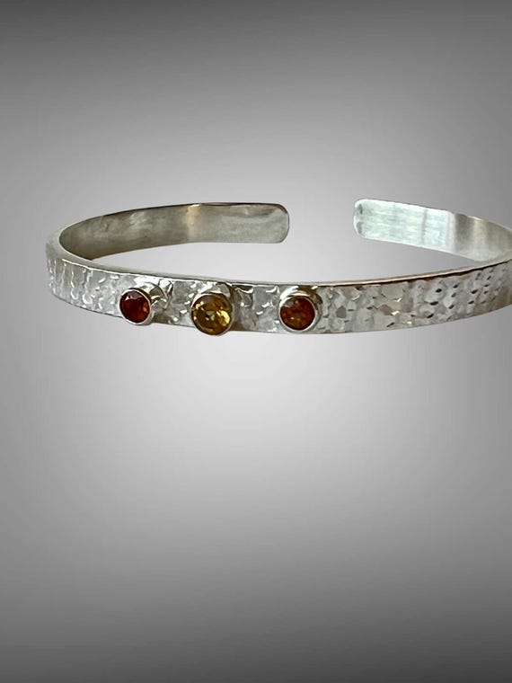 Yellow and orange citrine cuff