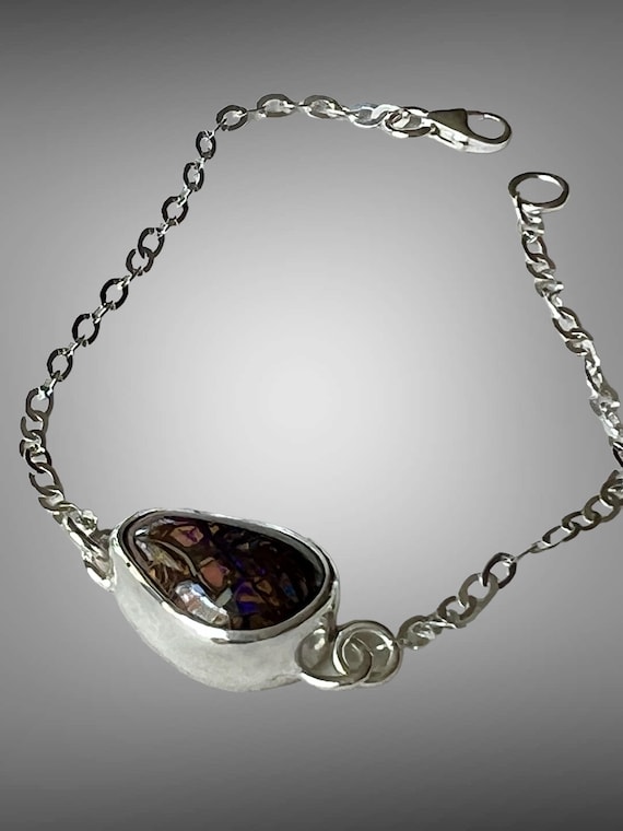 Boulder opal chain bracelet