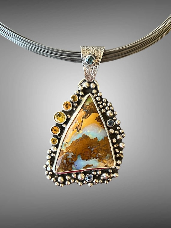 Lg picture opal with sapphires
