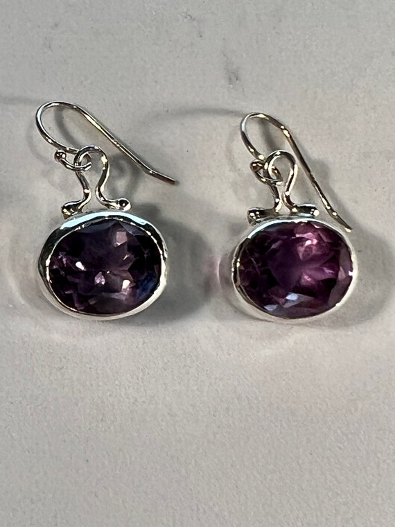 Amethyst earrings in Sterling silver