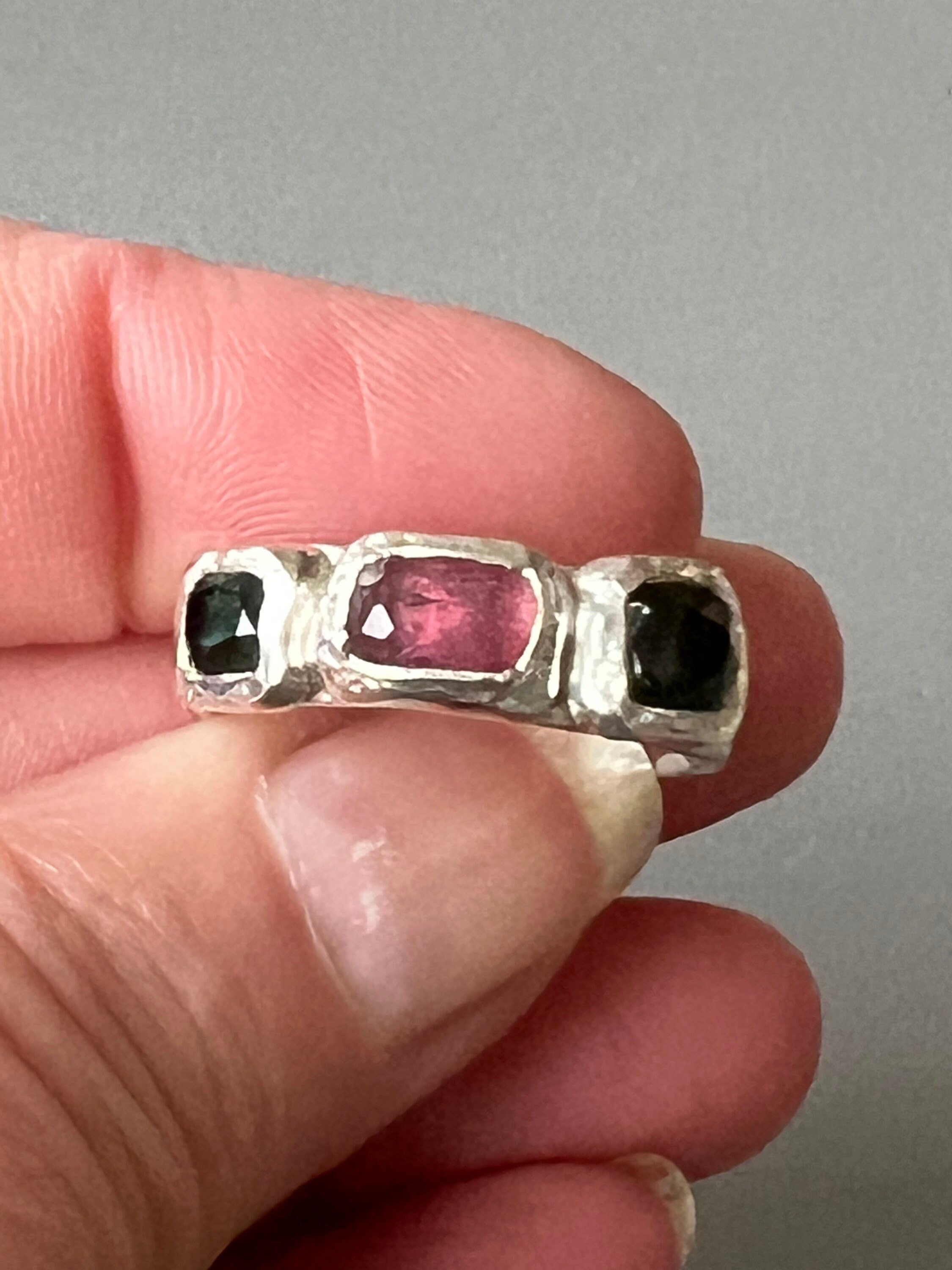 Pink and on sale green tourmaline ring