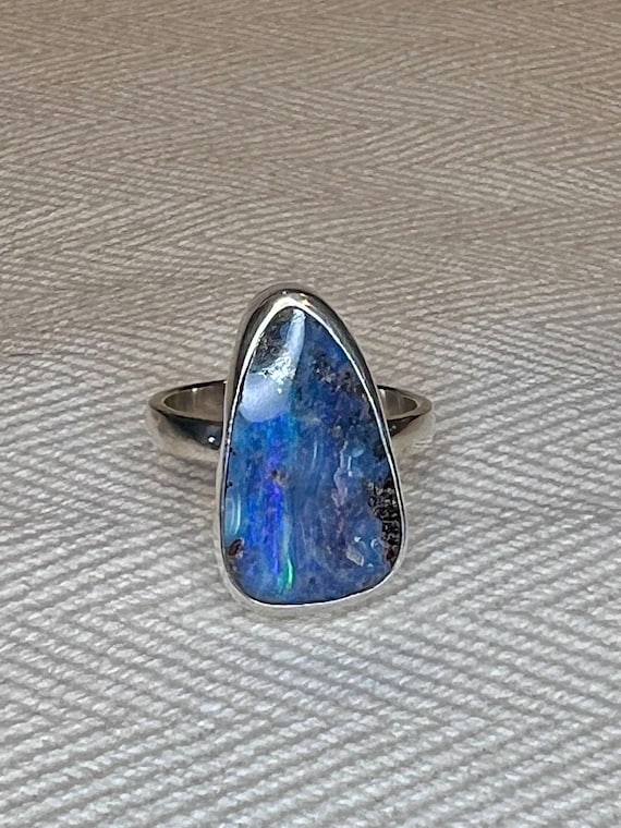 Muted purple and blues in this opal ring