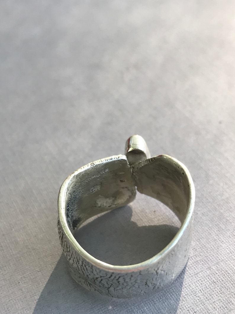 Opal ring reticulated silver 22k gold nuggets