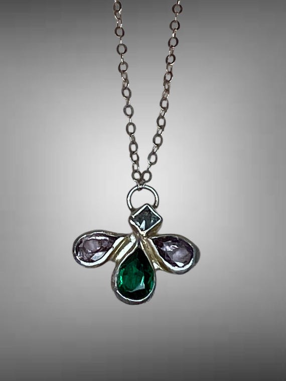 Tourmaline and spinel pendant
