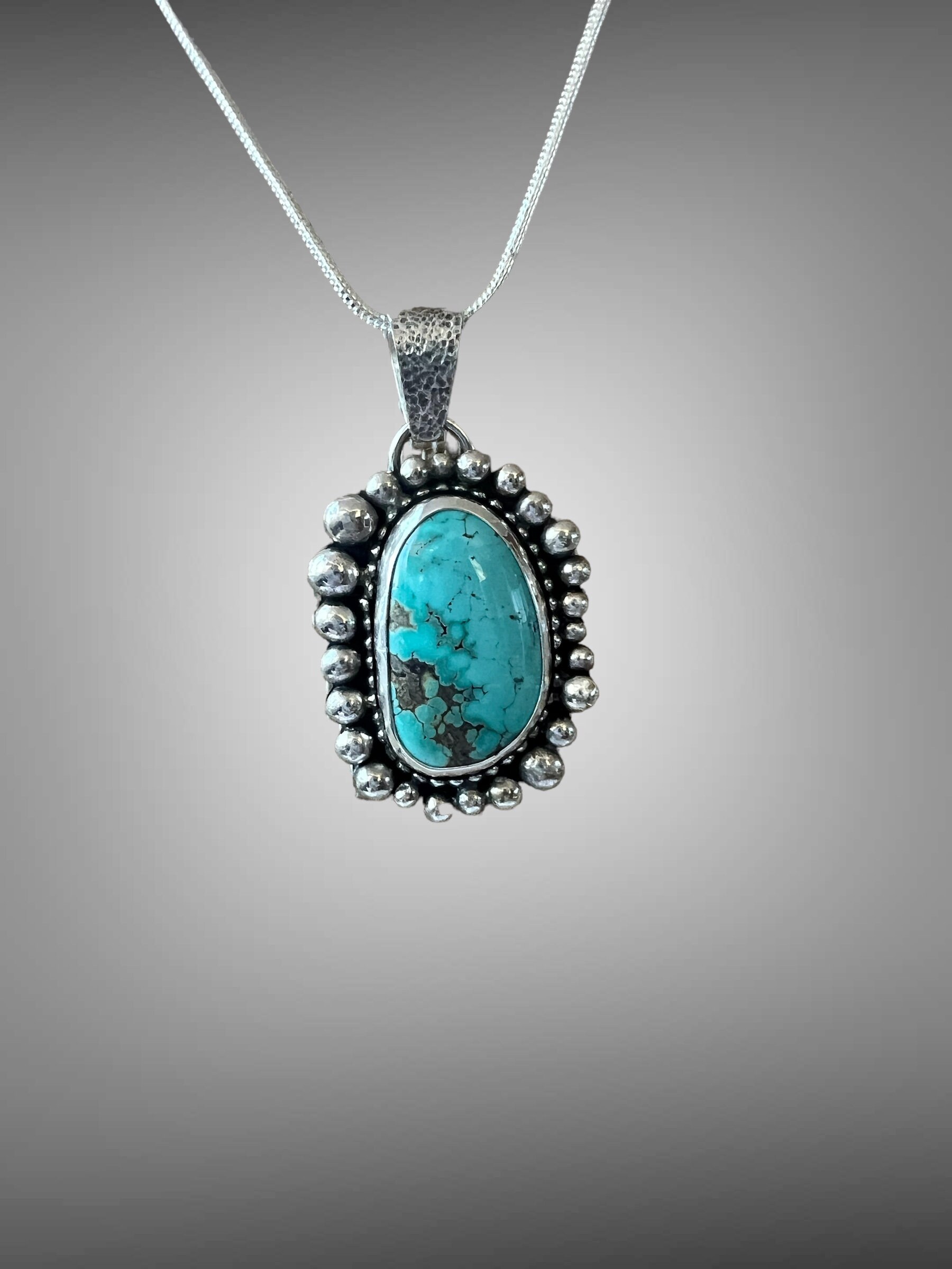 Oval Metriz Turquoise w/Ball Detail Earrings Oval Metriz Turquoise w/Ball Detail Earrings