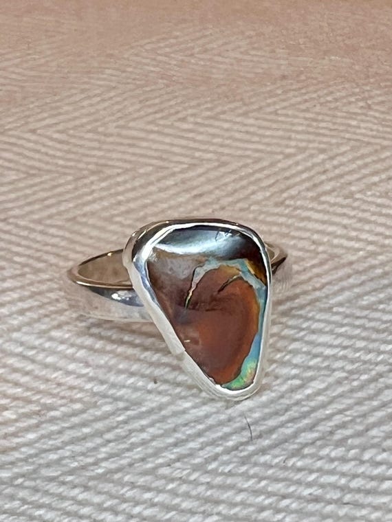 Swirl of color opal ring