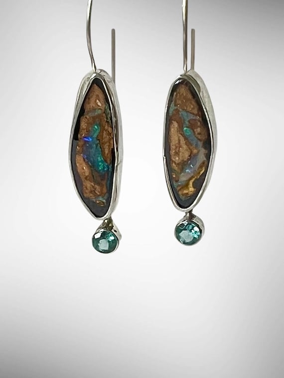 Earthbound elegance in teal earrings