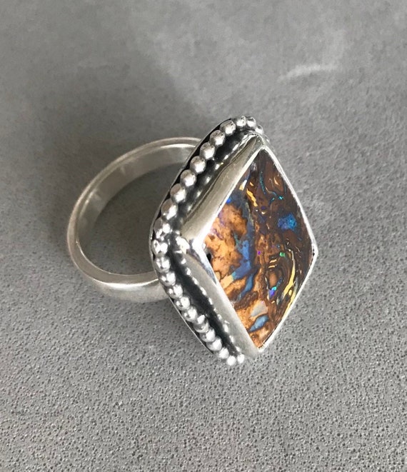Boulder Picture Opal ring