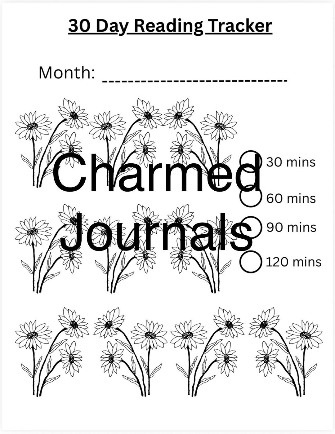 30 Day Book Reading Tracker Template Printable PDF File - Etsy