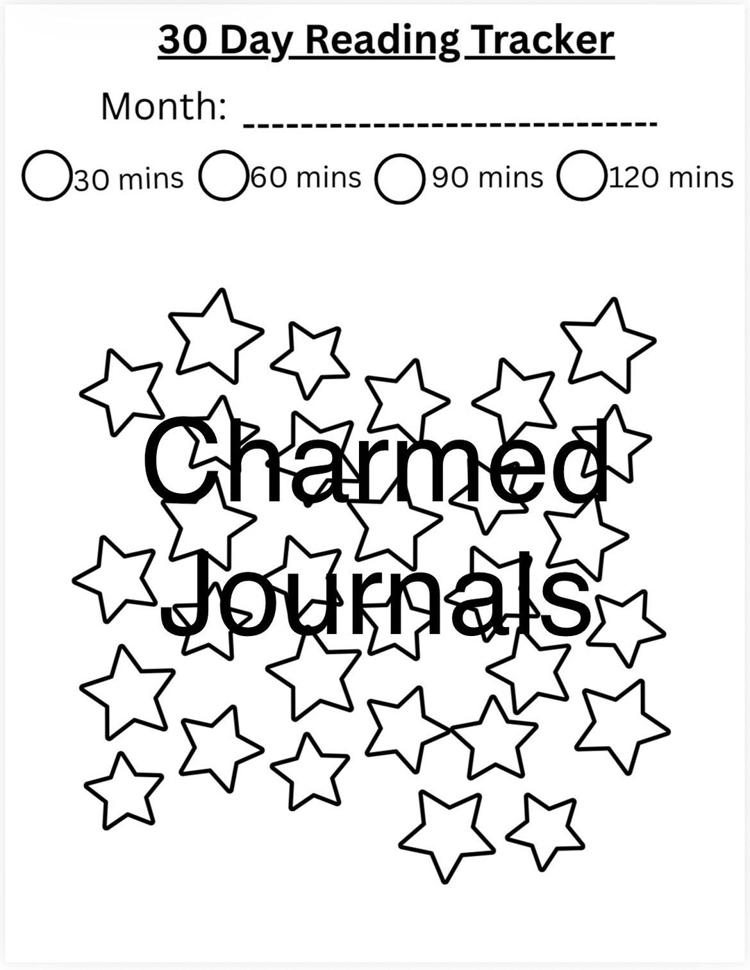 30 Day Book Reading Tracker Template Printable PDF File - Etsy