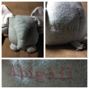 Plush Elephant made from Your Baby's Flannel Receiving Blanket and Fleece New Baby Gift Baby Shower Baby's First Birthday image 6