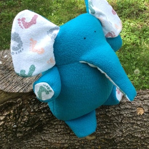 Plush Elephant made from Your Baby's Flannel Receiving Blanket and Fleece New Baby Gift Baby Shower Baby's First Birthday image 4