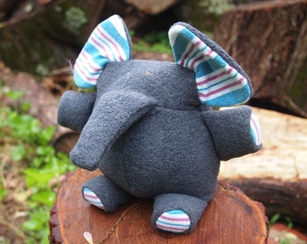 Plush Elephant made from Your Baby's Flannel Receiving Blanket and Fleece - New Baby Gift - Baby Shower - Baby's First Birthday