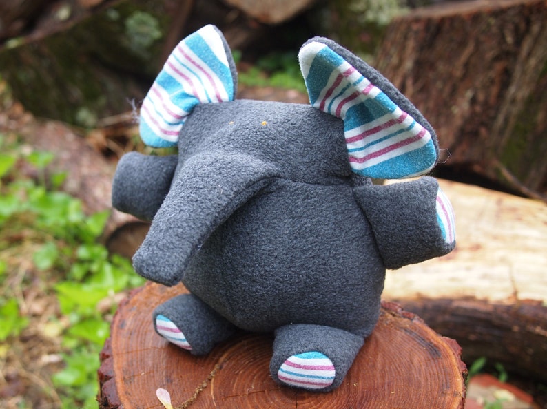 Plush Elephant made from Your Baby's Flannel Receiving Blanket and Fleece New Baby Gift Baby Shower Baby's First Birthday image 1