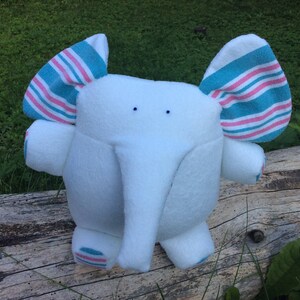 Plush Elephant made from Your Baby's Flannel Receiving Blanket and Fleece New Baby Gift Baby Shower Baby's First Birthday image 8