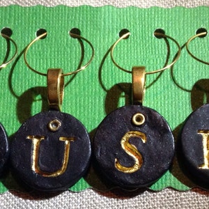 Black stone wine glass charms LUSH