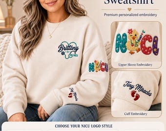 Camiseta de enfermera de la UCIN, camiseta de enfermera pediátrica, regalos para enfermeras de la UCIN, regalo para enfermera de la UCIN, sudadera personalizada bordada para la UCIN, pequeños milagros