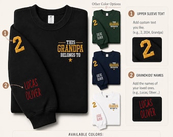 Maglietta per la festa del papà, Maglietta per papà, Maglietta per nonno, Maglietta personalizzata per papà, Felpa personalizzata per nonno, Regalo per papà, Felpa "Questo nonno appartiene a"