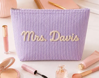 Personalisierte Lehrer Schminktasche, Kosmetiktasche mit individuellem Namen, Geschenk für die Wertschätzung des Lehrers, Geschenk für Sie
