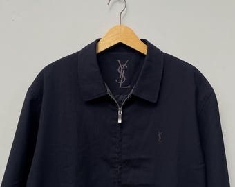 Vintage YSL Yves Saint Laurent Big Logo Casual Jacket - Etsy