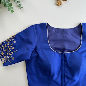 Royal Blue Handwork Blouse