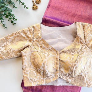 Lilac Tissue saree and Banaras Blouse
