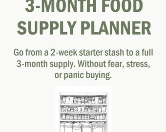 Full Guide: 3-Month Food Supply Planner - Printable Emergency Pantry Organizer
