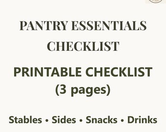 Emergency Pantry Checklist Printable - Core Staples, Canned Goods & Rotation - 3-Page PDF