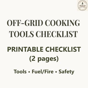 Notfall-Kochutensilien Checkliste zum Ausdrucken - Off-Grid Kocher & Gasbrenner - 2-seitiges PDF