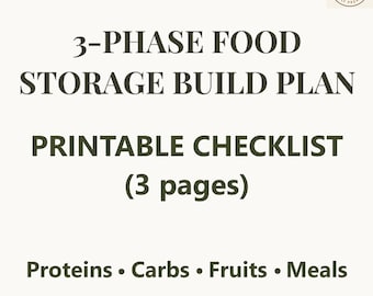 3-Phase Food Storage Build Plan - Printable - 3 Page PDF