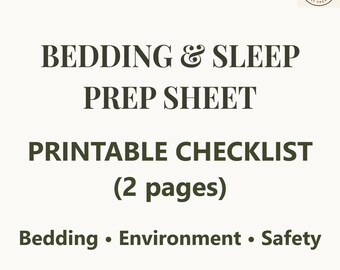 Emergency Bedding & Sleep Checklist Printable - Cold Outage Sleep Setup - 2-Page PDF