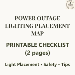 Emergency Lighting Checklist Printable - Blackout Lighting Placement Map - 2-Page PDF