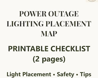 Emergency Lighting Checklist Printable - Blackout Lighting Placement Map - 2-Page PDF
