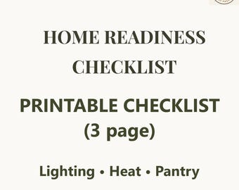 Emergency Home Readiness Checklist Printable - 3-Day Power Outage Basics - 3-Page PDF